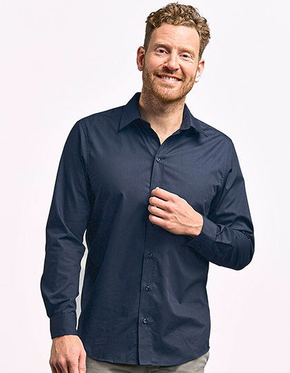 Men´s Poplin Shirt Long Sleeve-Hellblau