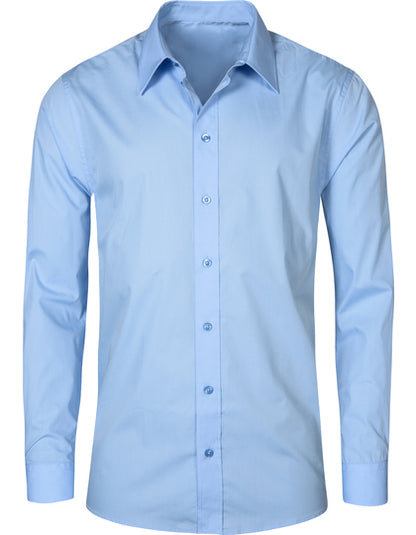 Men´s Poplin Shirt Long Sleeve-Hellblau