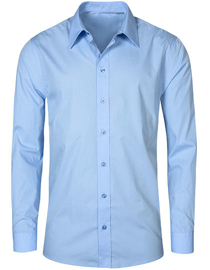 Men´s Poplin Shirt Long Sleeve-Hellblau