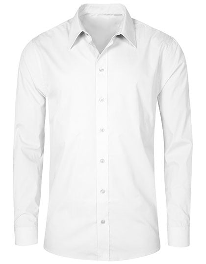 Men´s Poplin Shirt Long Sleeve-Weiß