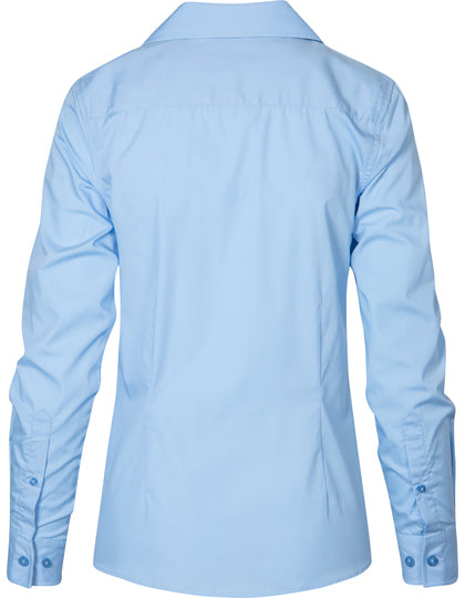 Women´s Poplin Shirt Long Sleeve-Hellblau