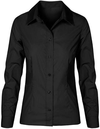 Women´s Poplin Shirt Long Sleeve-Schwarz