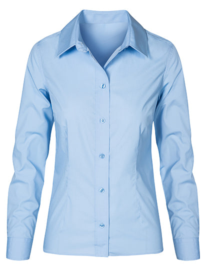 Women´s Poplin Shirt Long Sleeve-Hellblau
