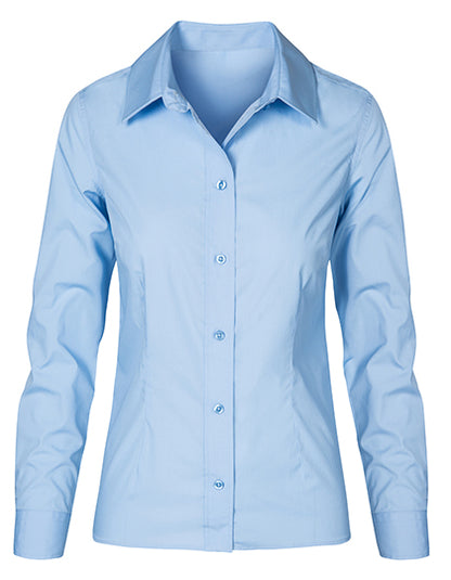Women´s Poplin Shirt Long Sleeve-Hellblau