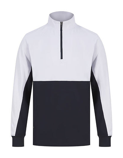 Adults 1/4 Zip Tracksuit Top - Marine - Weiss