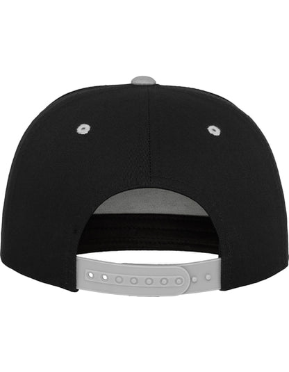 Classic 5 Panel Snapback Cap - Silber - Schwarz