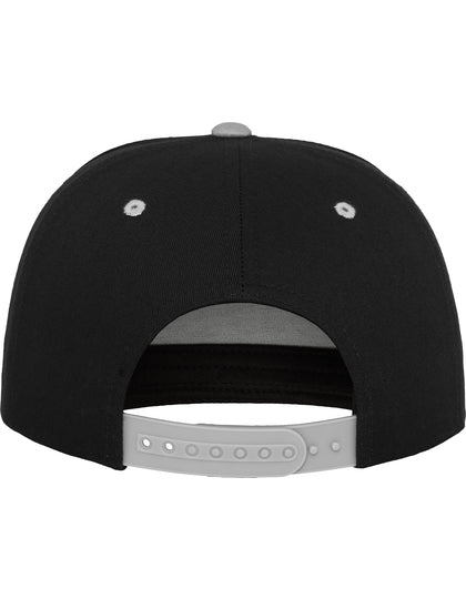 Classic 5 Panel Snapback Cap - Silber - Schwarz
