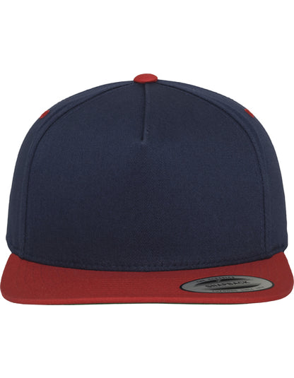 Classic 5 Panel Snapback Cap - Silber - Schwarz