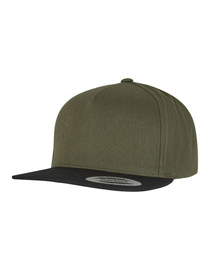 Classic 5 Panel Snapback - Olive - Schwarz