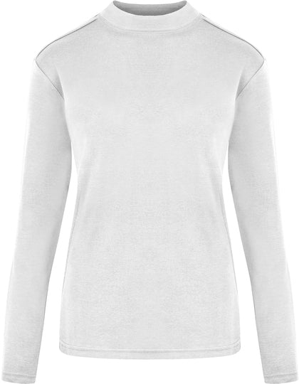 Women´s Premium Highneck Longsleeve Tees - Weiss