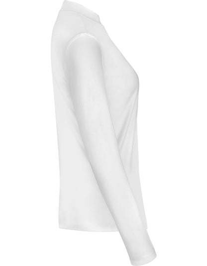 Women´s Premium Highneck Longsleeve Tees - Weiss