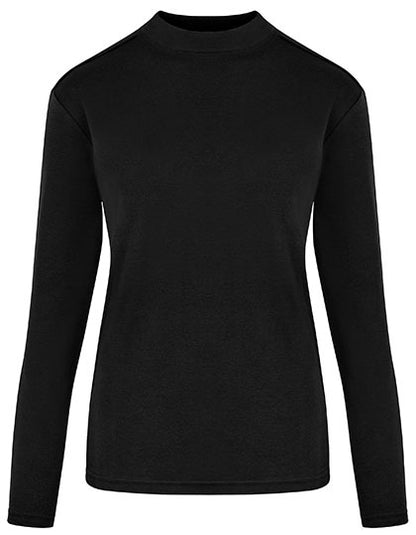 Women´s Premium Highneck Longsleeve Tees - Schwarz