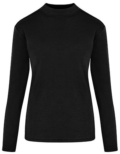 Women´s Premium Highneck Longsleeve Tees - Schwarz