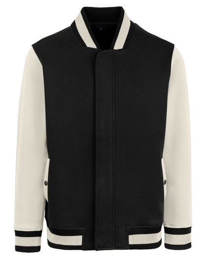 Men´s Premium College Jacket - Schwarz - Cremefarben