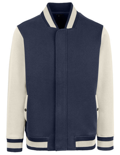 Men´s Premium College Jacket - Marine - Cremefarben