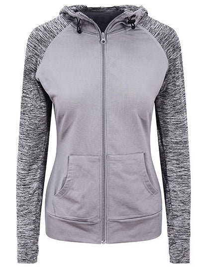 Women´s Cool Contrast Zoodie - Grau - Graumelange