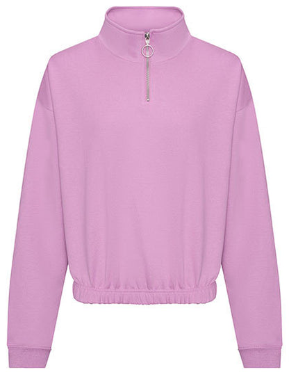 Women´s Cropped 1/4 Zip Sweat - Lavendel