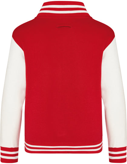 Kids´ Varsity Jacket - Feuerrot - Weiss
