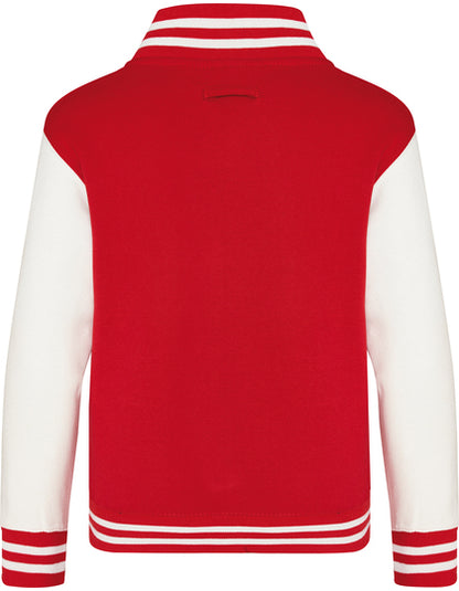 Kids´ Varsity Jacket - Feuerrot - Weiss