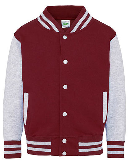 Kids´ Varsity Jacket - Feuerrot - Weiss