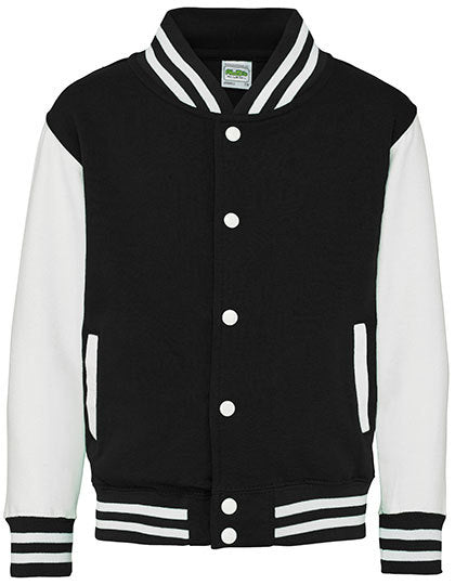 Kids´ Varsity Jacket - Tiefschwarz - Weiss