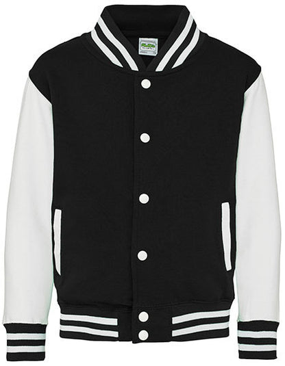 Kids´ Varsity Jacket - Tiefschwarz - Weiss
