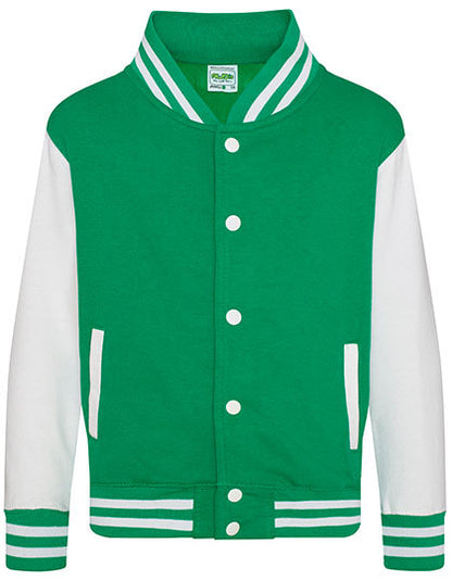 Kids´ Varsity Jacket - Kelly Green - Weiss