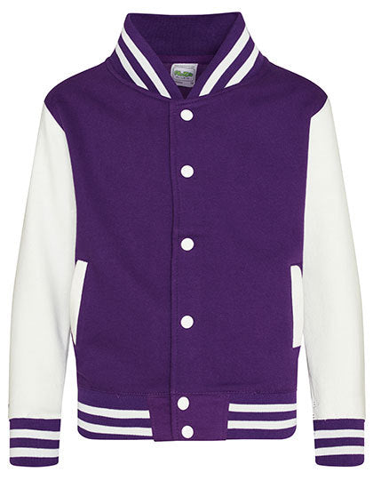 Kids´ Varsity Jacket - Lila - Weiss