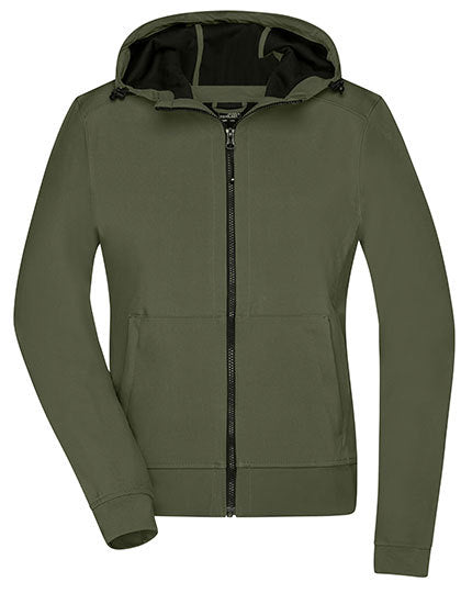Ladies´ Hooded Softshell Jacket - Olive - Tarnung