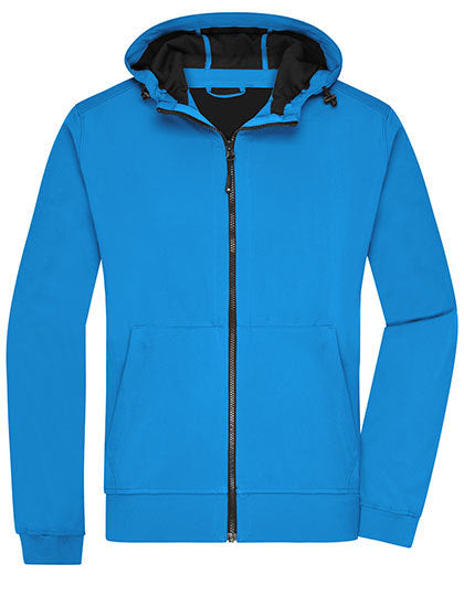 Men´s Hooded Softshell Jacket -    Blau- Schwarz