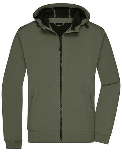 Men´s Hooded Softshell Jacket -   Olive-    Tarnung