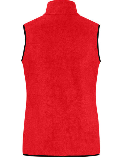 Ladies´ Fleece Vest-  Rot  - Schwarz