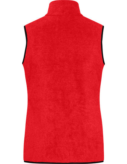 Ladies´ Fleece Vest-  Rot  - Schwarz