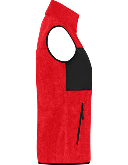 Ladies´ Fleece Vest-  Rot  - Schwarz