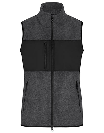 Ladies´ Fleece Vest -  Dunkle Melange - Schwarz