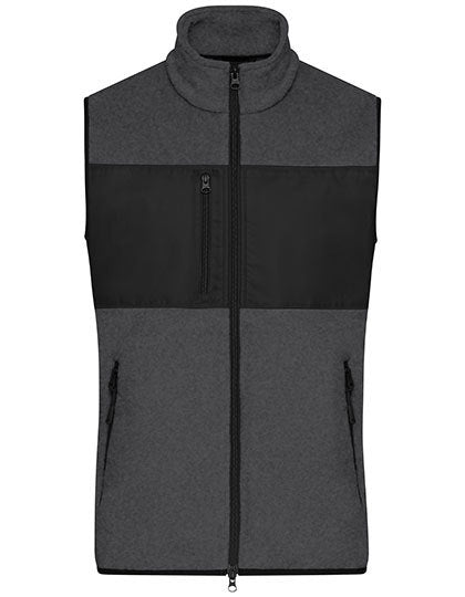 Men´s Fleece Vest -  Dunkle Melange - Schwarz