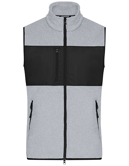 Men´s Fleece Vest -  Leichte Melange - Schwarz