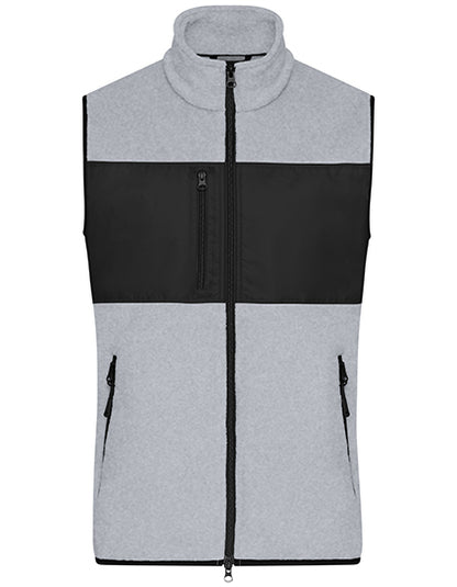 Men´s Fleece Vest -  Leichte Melange - Schwarz