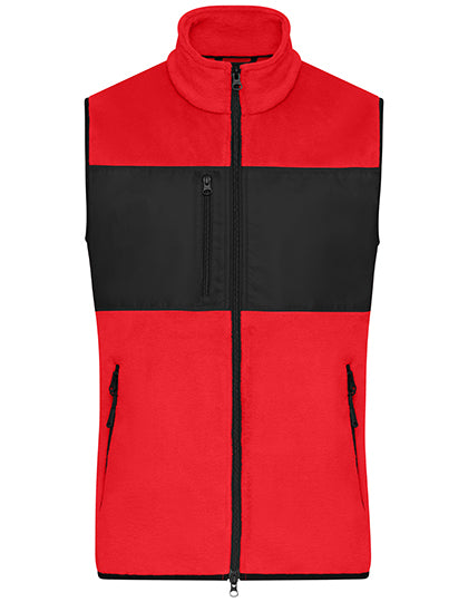 Men´s Fleece Vest -  Rot  - Schwarz