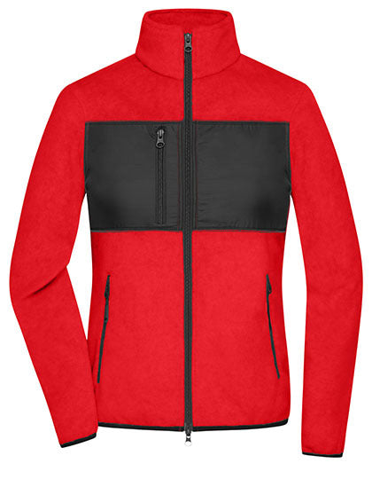 Ladies´ Fleece Jacket -  Rot  - Schwarz