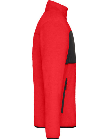 Men´s Fleece Jacket -   Rot     - Schwarz