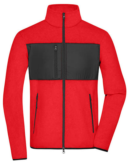 Men´s Fleece Jacket -   Rot     - Schwarz