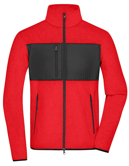 Men´s Fleece Jacket -   Rot     - Schwarz