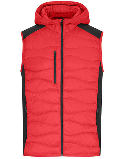 Men´s Hybrid Vest - Rot - Schwarz