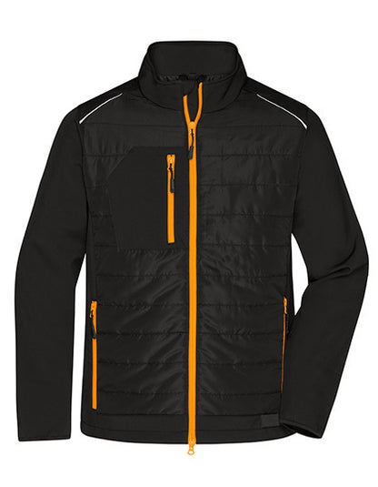 Men´s Hybrid Jacket - Neonorange - Schwarz
