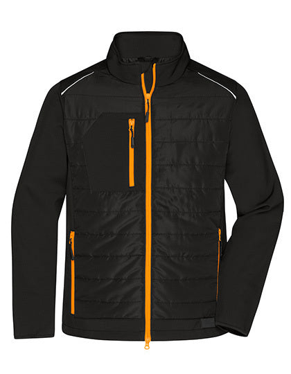 Men´s Hybrid Jacket - Neonorange - Schwarz