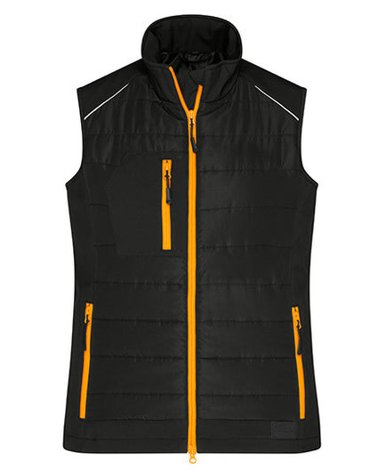 Ladies´ Hybrid Vest - Neonorange - Schwarz
