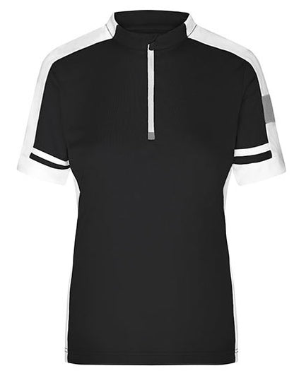 Funktionsshirt Damen – Daiber Bike-T Half Zip - Schwarz