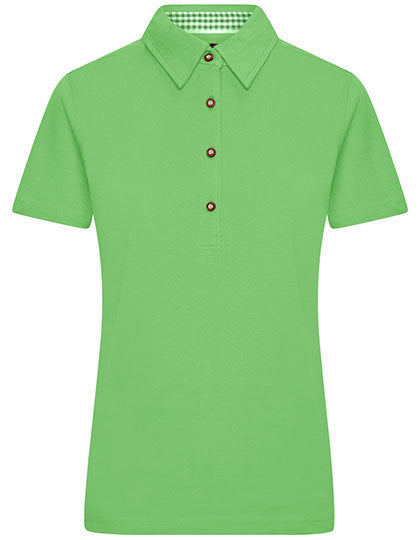 Men´s Plain Polo - Limettengrün  - Weiss