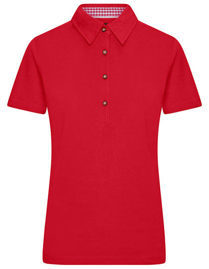 Ladies´ Traditional Polo - Rot - Weiss